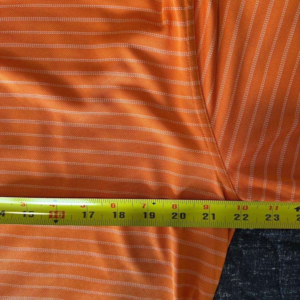 Nike Golf Polo Shirt‎ Striped FitDry Athletic Training Orange Large - Picture 5 of 5